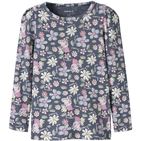 Name It Vintage Indigo Nmfjundi Peppa Ls Slim Top Cplg