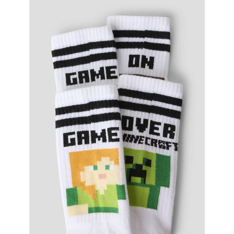 Name It Bright White Nkmjakobsen Minecraft 2P Tennissock Bfu