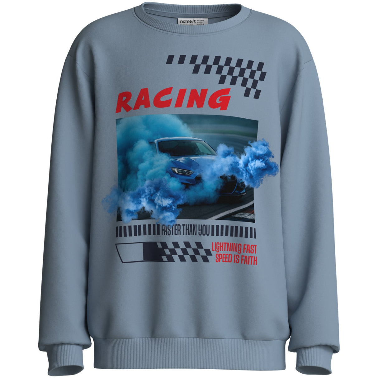 Name It Ashley Blue Racing Nkmvoto Ls Nreg Sweat Unb