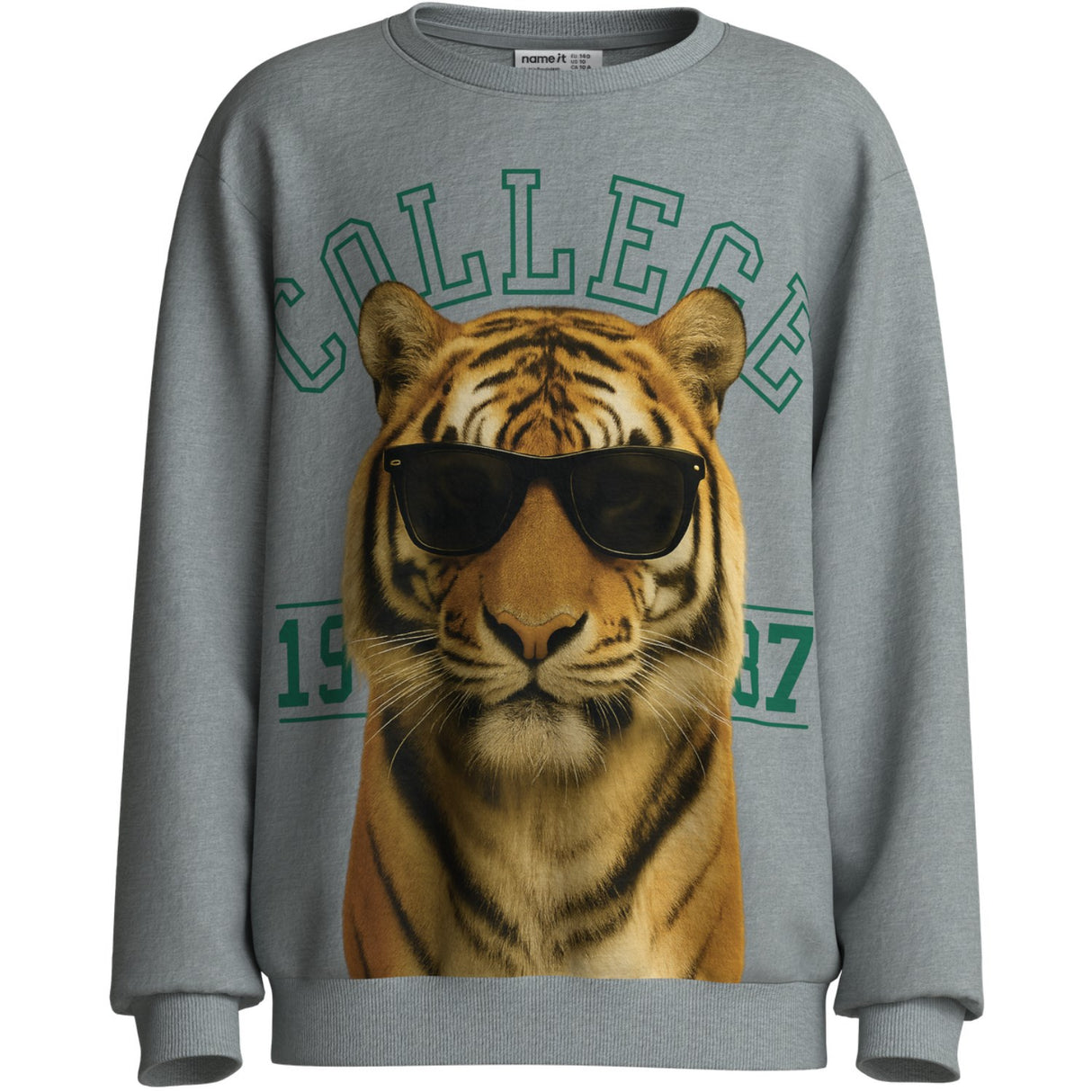Name It Grey Melange College Nkmvoto Ls Nreg Sweat Unb