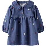 Name It Medium Blue Denim Nature Nbfalva Ls Dnm Emb Dress 5321-Yb