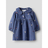 Name It Medium Blue Denim Nature Nbfalva Ls Dnm Emb Dress 5321-Yb