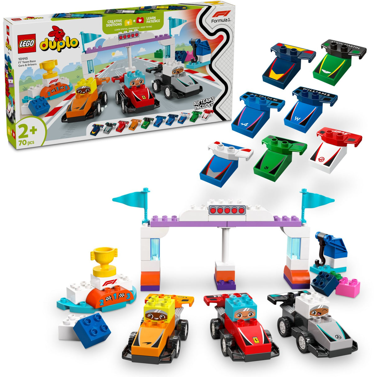 LEGO® DUPLO Town - F1®-teams Med Racerbiler And Kørere 10445