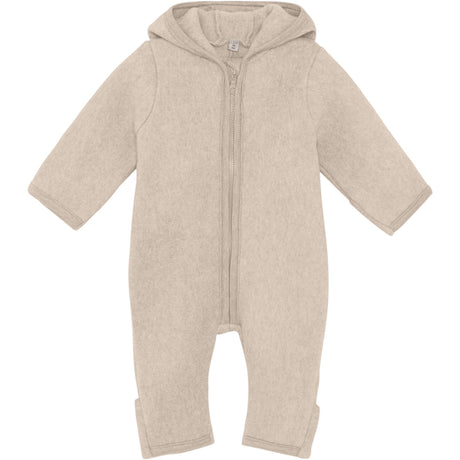 Huttelihut Camel Melange Pram Suit Ears Cot. Fleece
