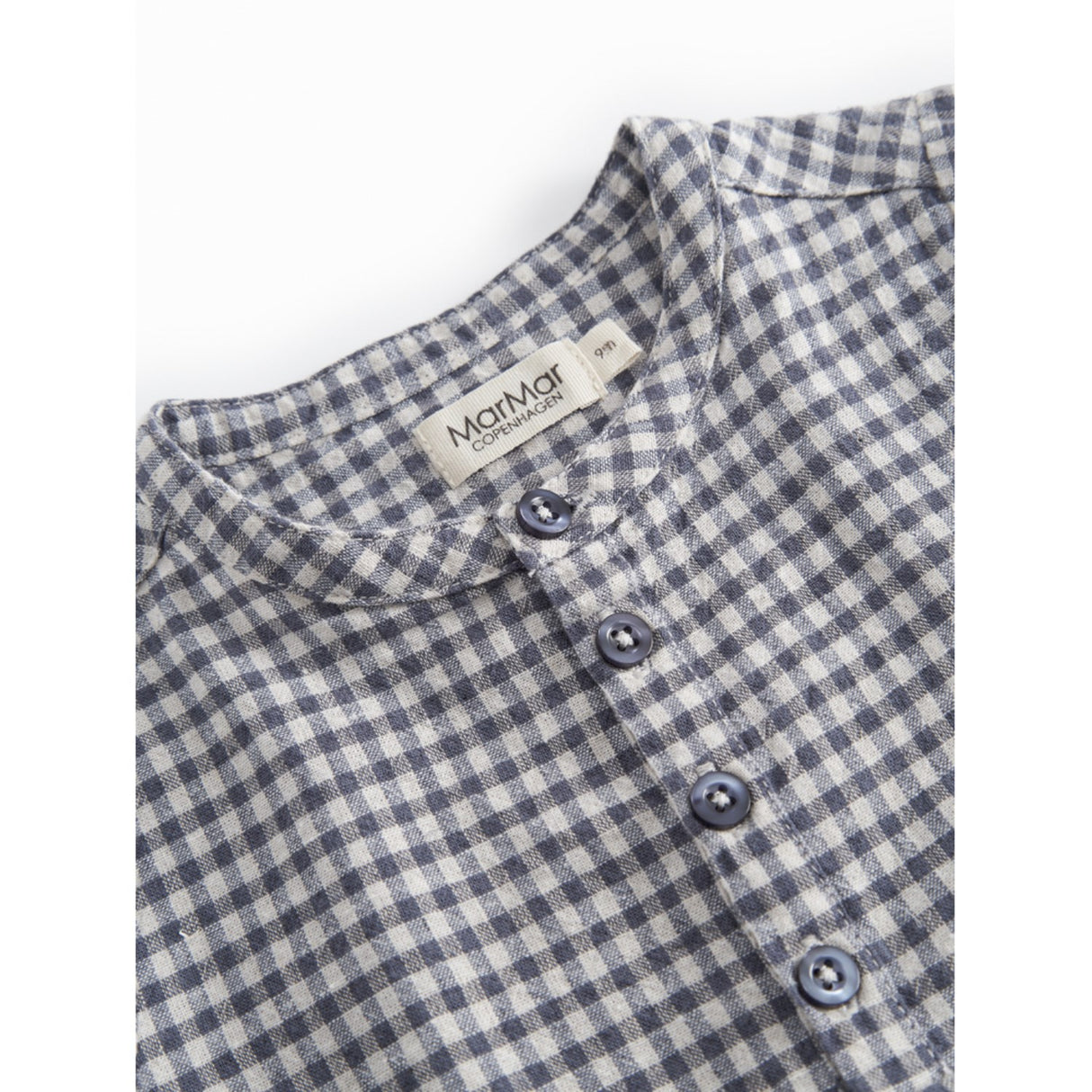 MarMar Cotton Linen Marine Check Totoro Shirt