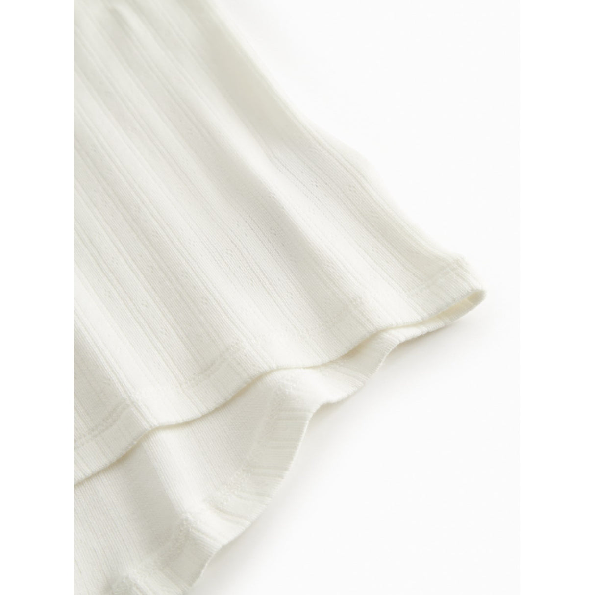 MarMar Modal Pointelle Gentle White Tavora Frill T-shirt