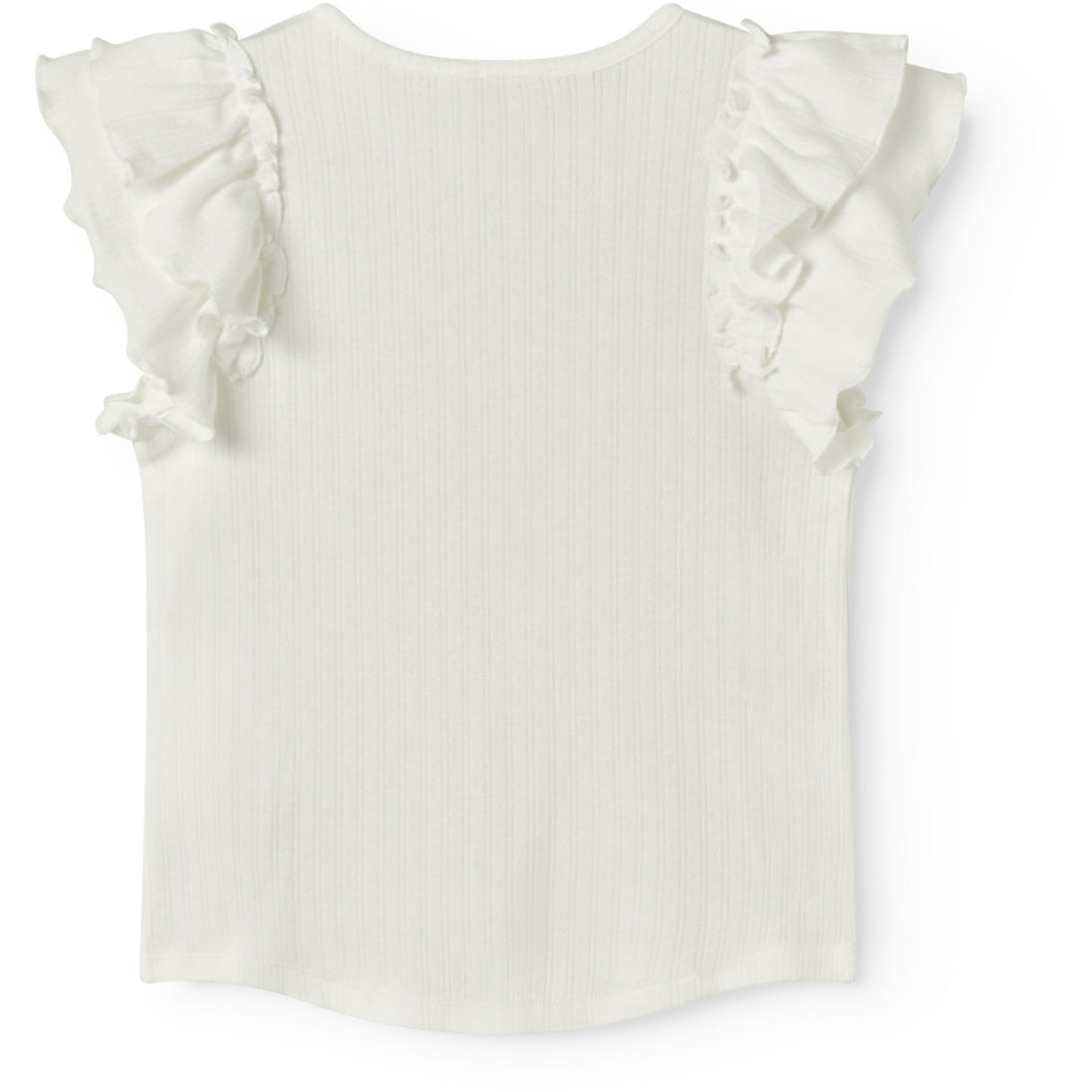 MarMar Modal Pointelle Gentle White Tavora Frill T-shirt