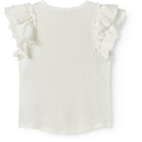 MarMar Modal Pointelle Gentle White Tavora Frill T-shirt