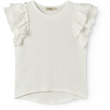 MarMar Modal Pointelle Gentle White Tavora Frill T-shirt