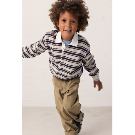 MarMar Modal Sweat College Stripe Thanos Polo Blouse