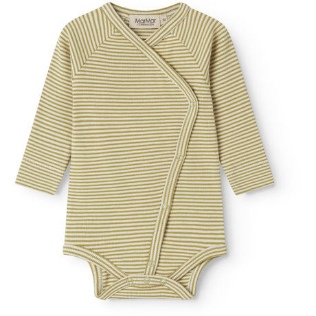 MarMar Newborn Modal Fine Rib Olive Stripe Bellis Body