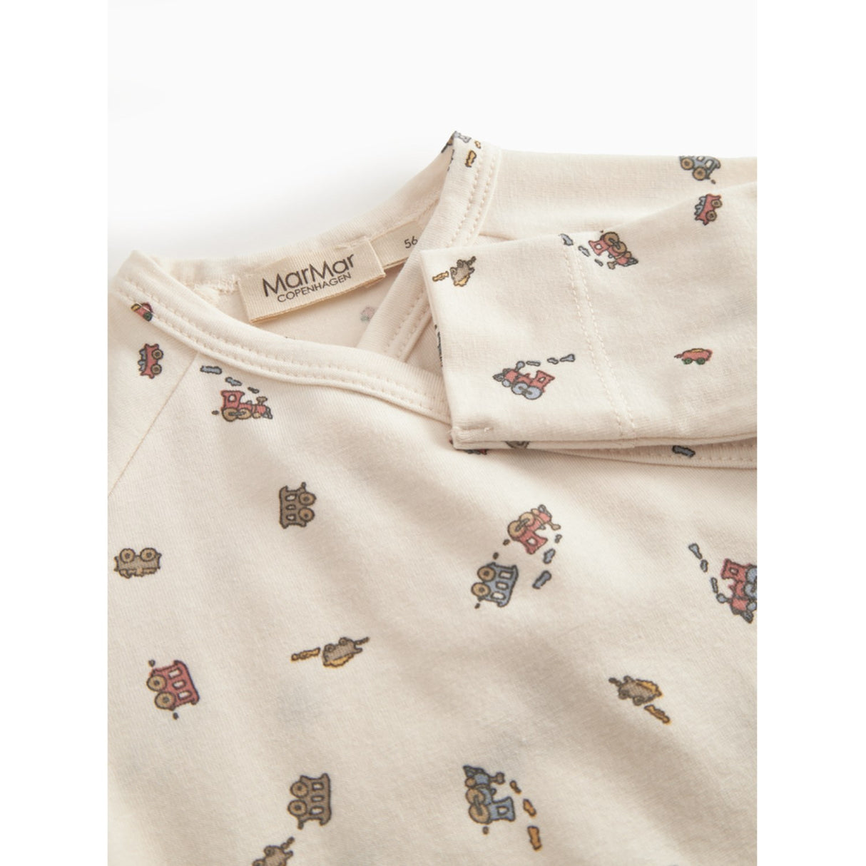 MarMar Newborn Modal Smooth Print Trains Rubello Onesie