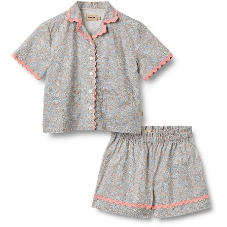Wheat Air Blue Flowers Set Shirt S/S & Shorts Vilma