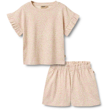 Wheat Coral Flowers Set T-shirt & Shorts Ally