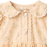 Wheat Barely Apricot Flowers Dress S/S Adele