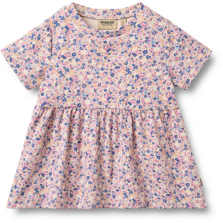 Wheat Pink Blue Flowers Jersey Dress Anna