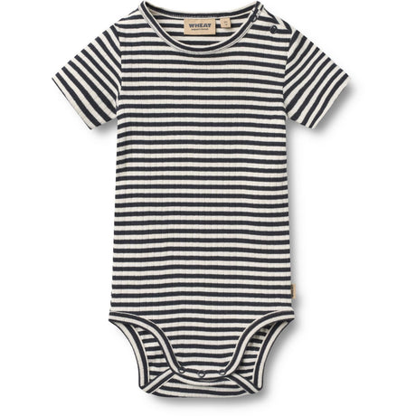 Wheat Navy Rib Stripe Body S/S Edvald