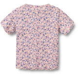 Wheat Pink Blue Flowers Rib T-shirt S/S Alicia