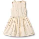 Wheat Ivory Embroidery Flowers Dress Thelma