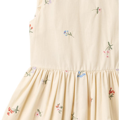 Wheat Ivory Embroidery Flowers Dress Thelma