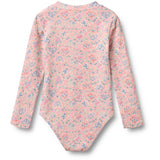 Wheat Pink Heart Flowers Swimsuit L/S Margot