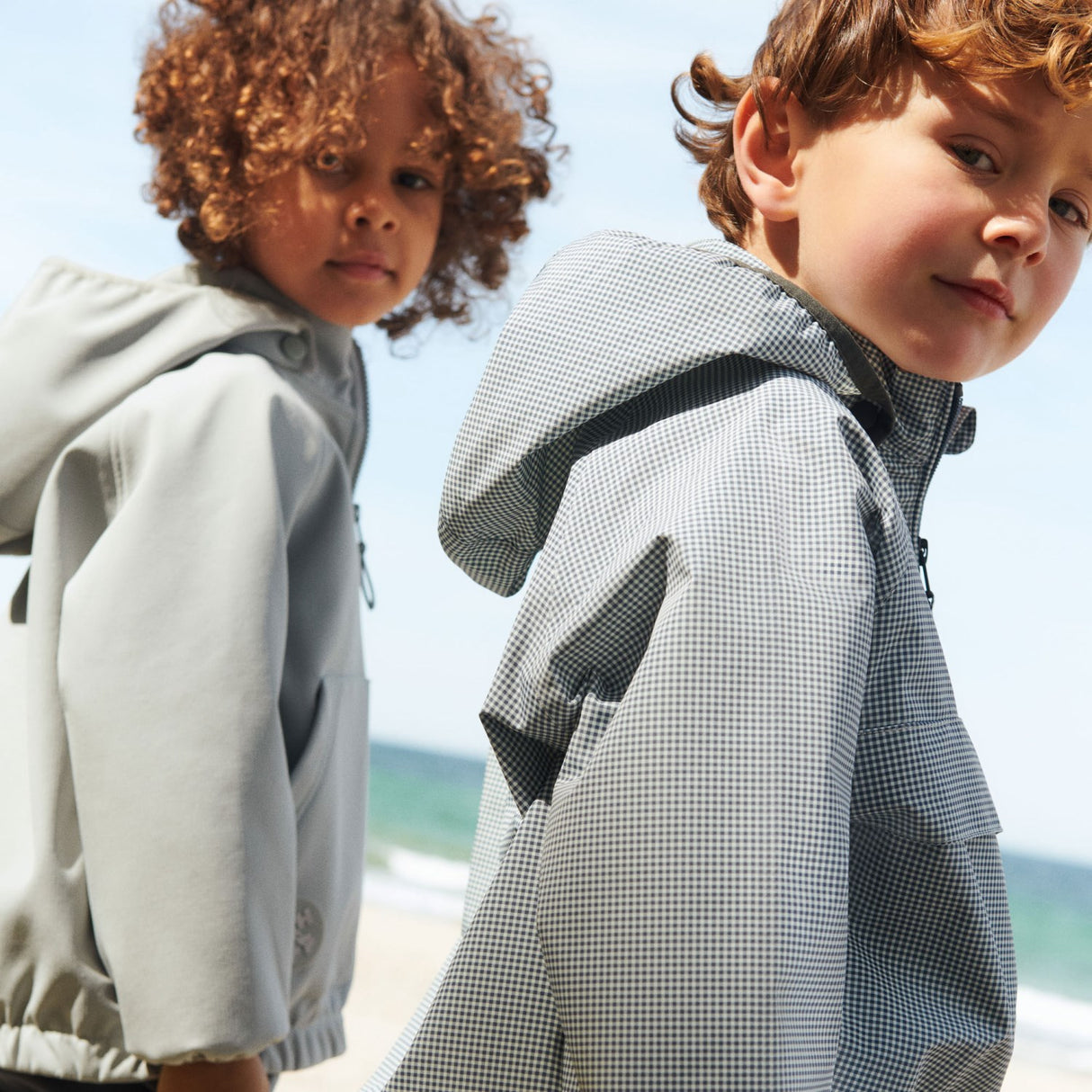 Wheat Blue Check Lightweight Shell Jacket Skyen