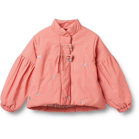 Wheat Red Check Lightweight Puffer Jacket Sola