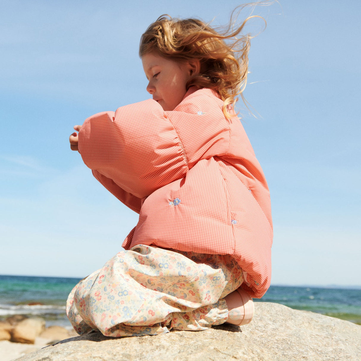 Wheat Red Check Lightweight Puffer Jacket Sola