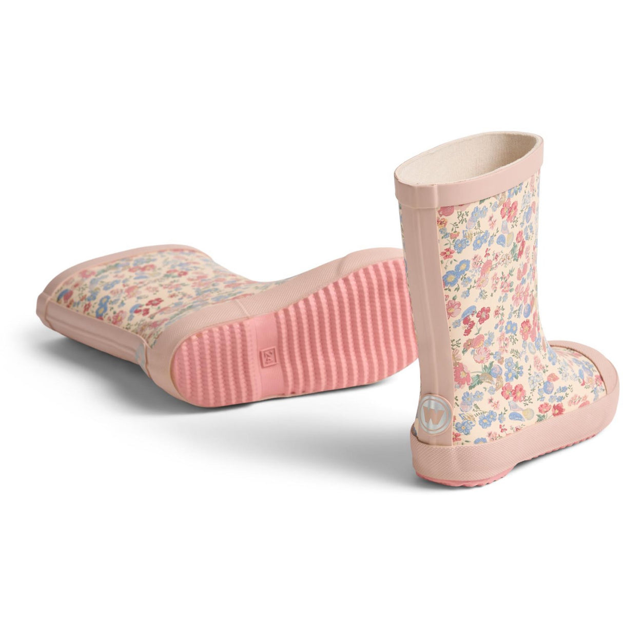 Wheat Flowers And Seashells Rubber Boot Muddy