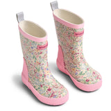 Wheat Cool Sky Flowers Rubber Boot Welly