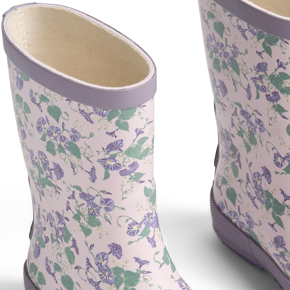 Wheat Lilac Petunias Rubber Boot Muddy
