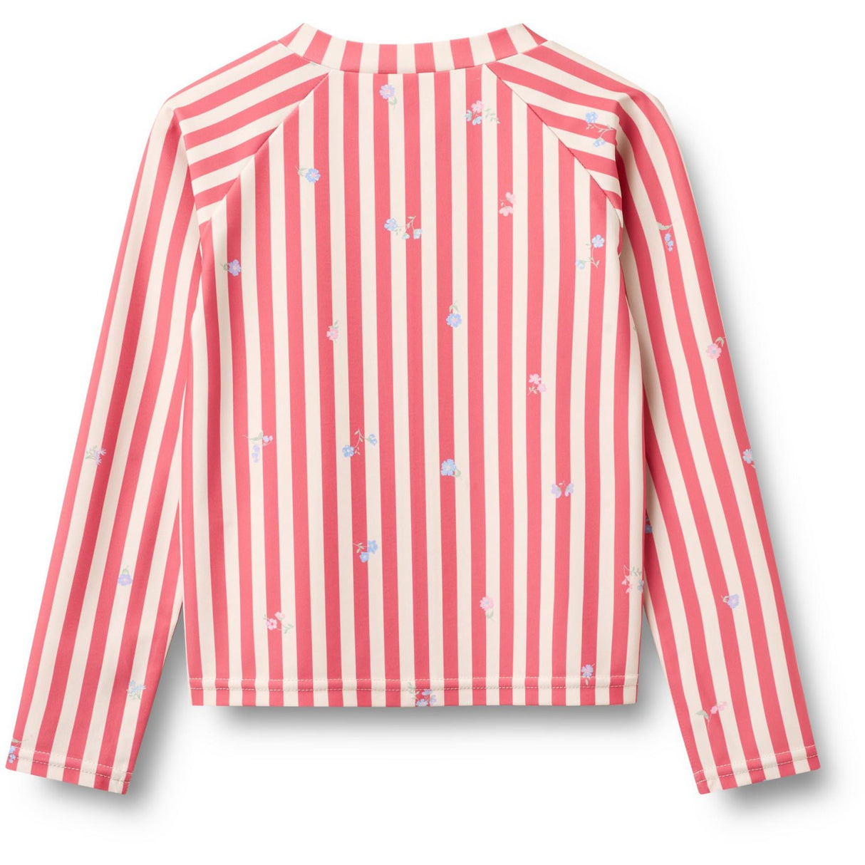 Wheat Red Stripe Flowers Swim T-shirt L/S Zip Ada