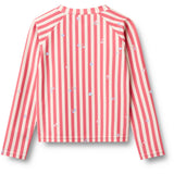 Wheat Red Stripe Flowers Swim T-shirt L/S Zip Ada