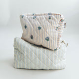 Wheat Blue Ocean Stripe Wash Bag Small Ziggy