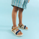 Wheat Aqua Stripe Swim Trunk Hansi Badge