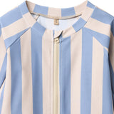 Wheat Bold Blue Stripe Swim T-shirt L/S Zip Ada