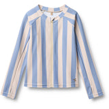 Wheat Bold Blue Stripe Swim T-shirt L/S Zip Ada