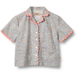 Wheat Air Blue Flowers Shirt S/S Lace Vilma
