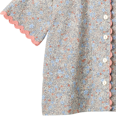 Wheat Air Blue Flowers Shirt S/S Lace Vilma