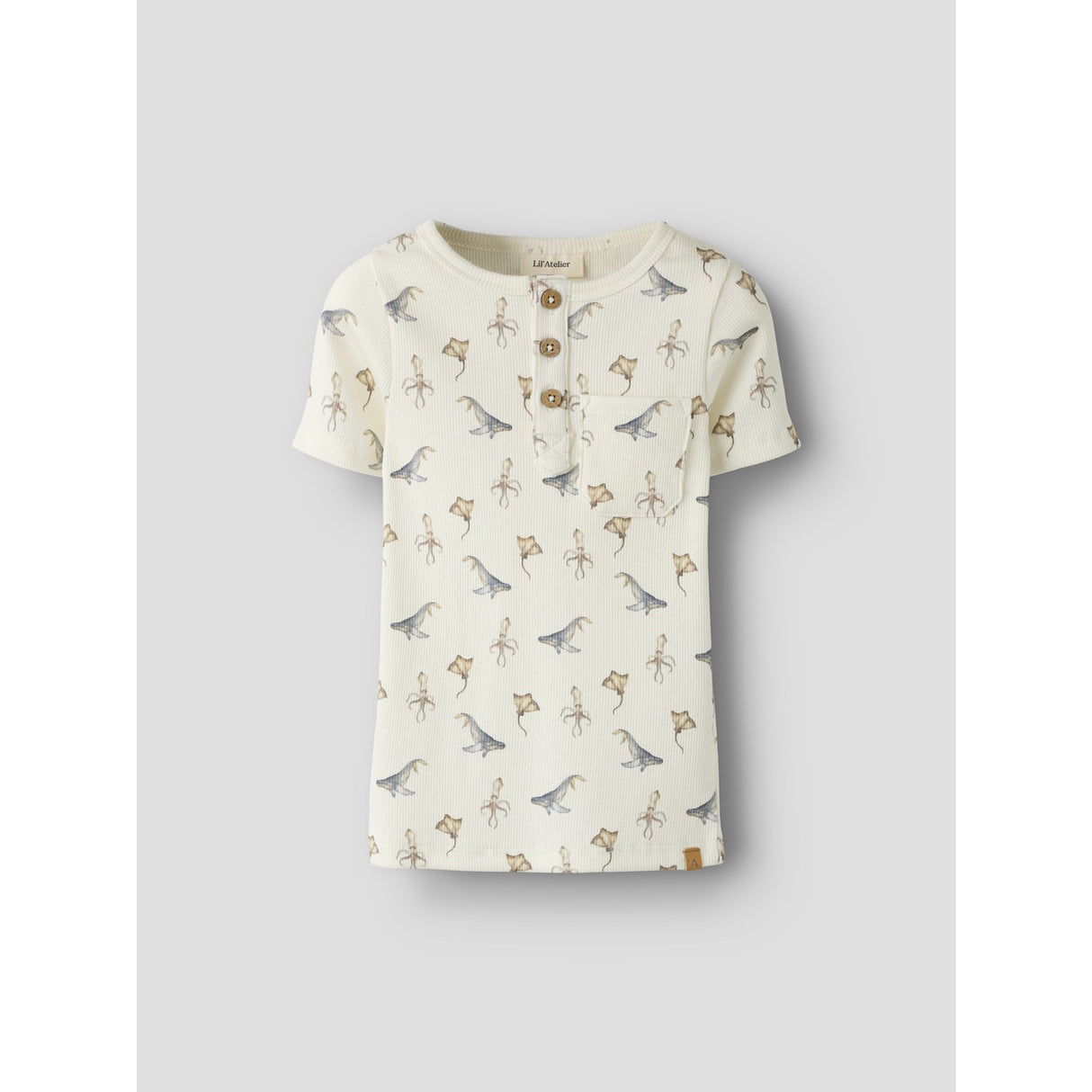 Lil'Atelier Coconut Milk Sea Animals Nmmlavo Esi Ss Slim Top Lil