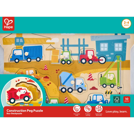 Hape Construction Vehicles Peg Puzzle
