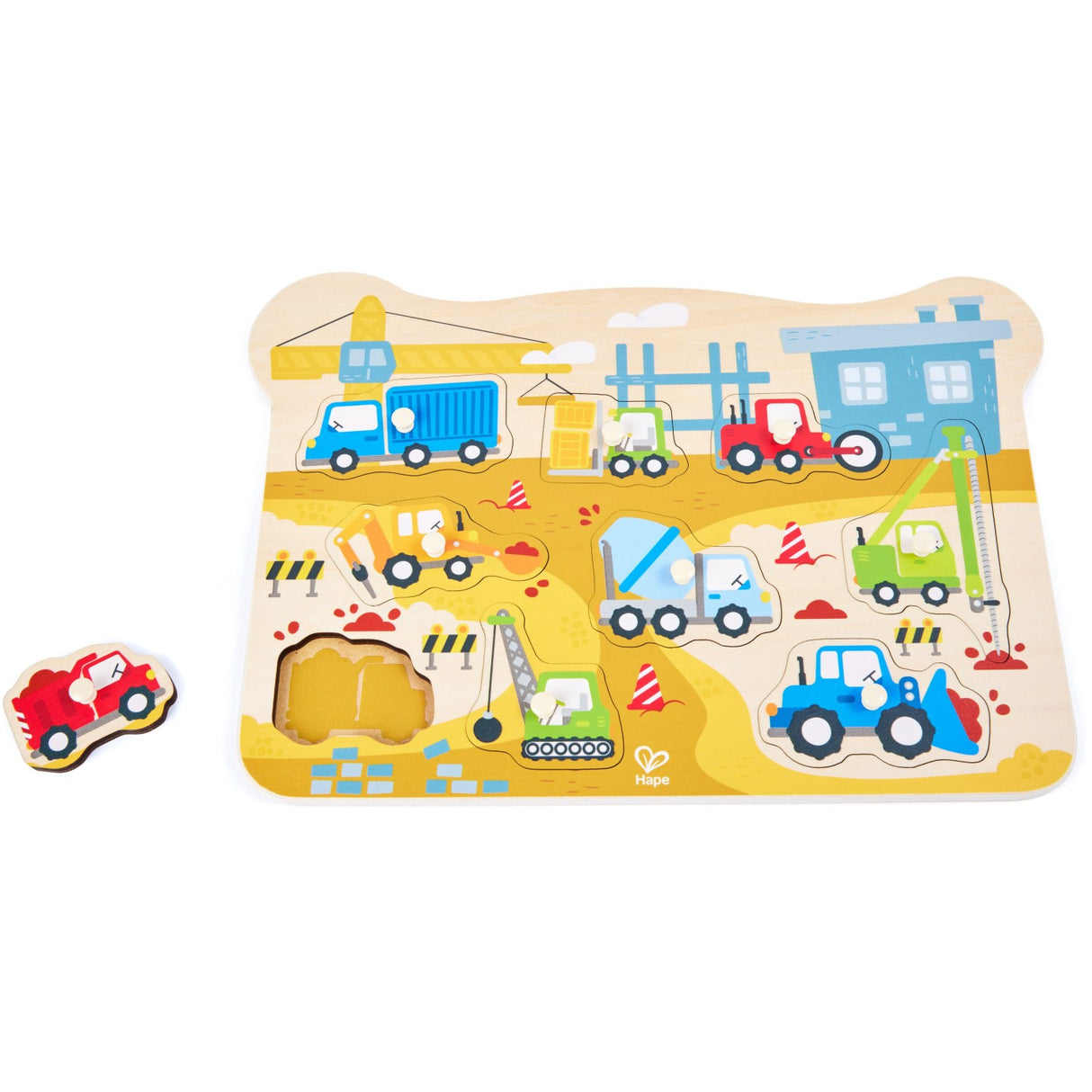 Hape Construction Vehicles Peg Puzzle