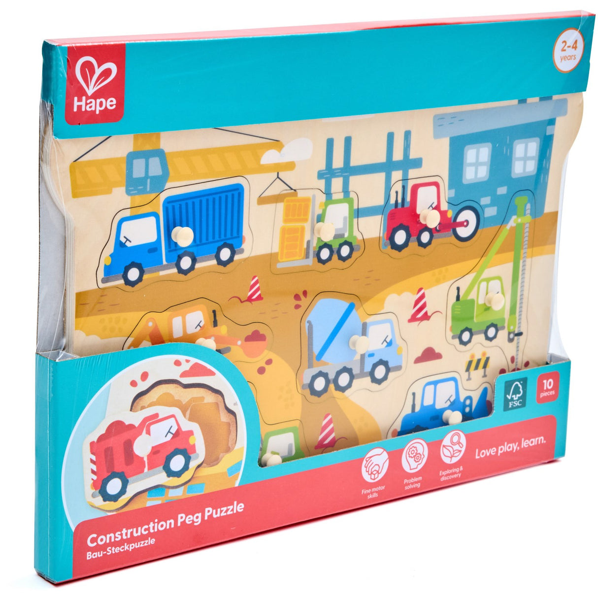 Hape Construction Vehicles Peg Puzzle