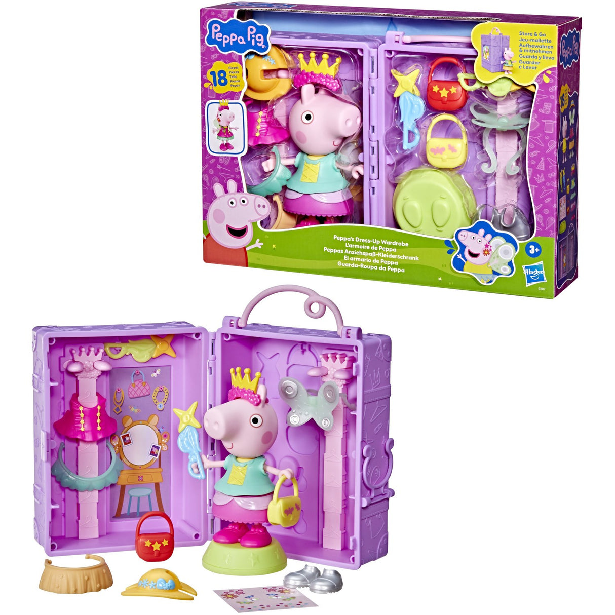 Peppa Pig Dress Up Wardrobe & Peppa 15 cm