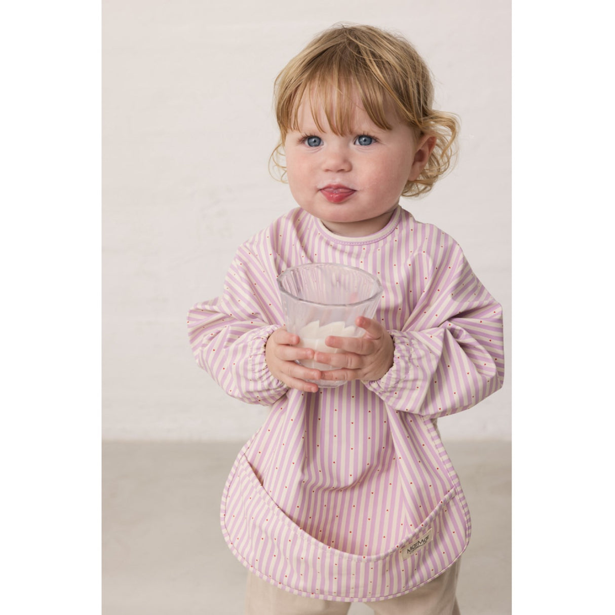 MarMar PU Pink Stripe Apron LS