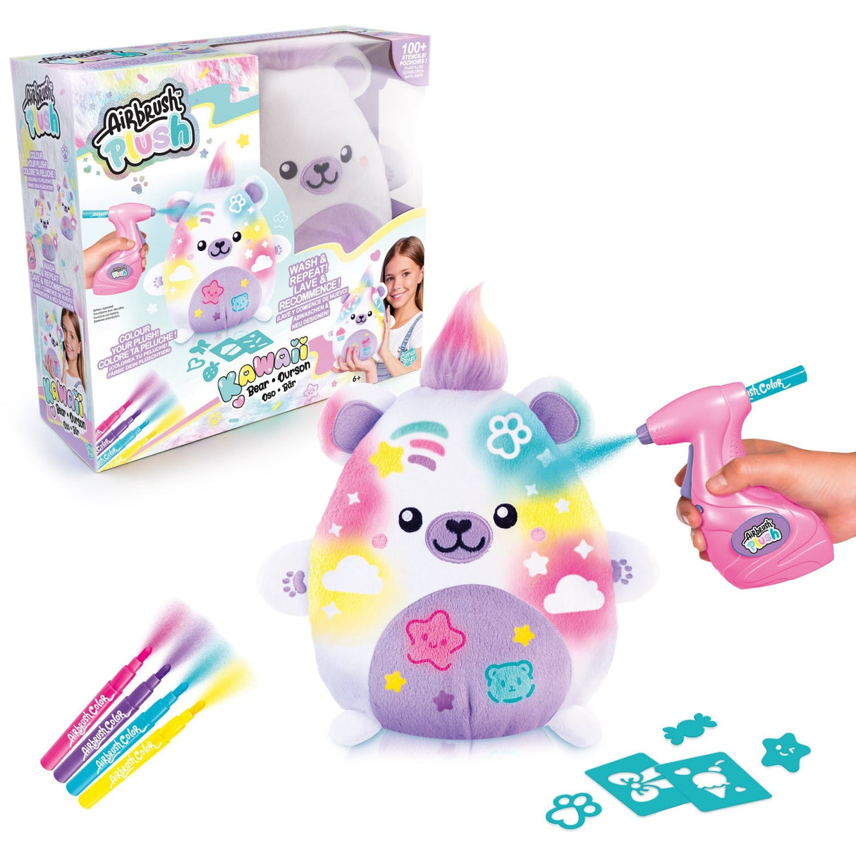 Airbrush Plush Kawaii Bear