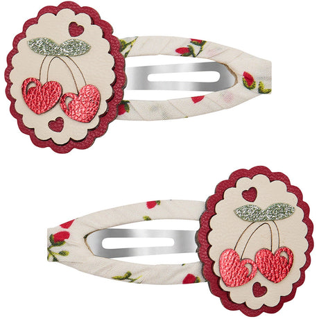 Mimi & Lula 2 Hårspænder - Scallop Framed Cherries Mon Cheri