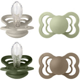 Bibs Sand/Sage/Hunter Green/Dark Oak Pacifier Supreme 4-Pack Silicone