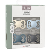Bibs Ivory/Baby Blue/Petrol/Iron Pacifier Supreme 4-Pack Latex