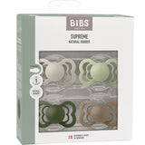 Bibs Sand/Sage/Hunter Green/Dark Oak Pacifier Supreme 4-Pack Latex